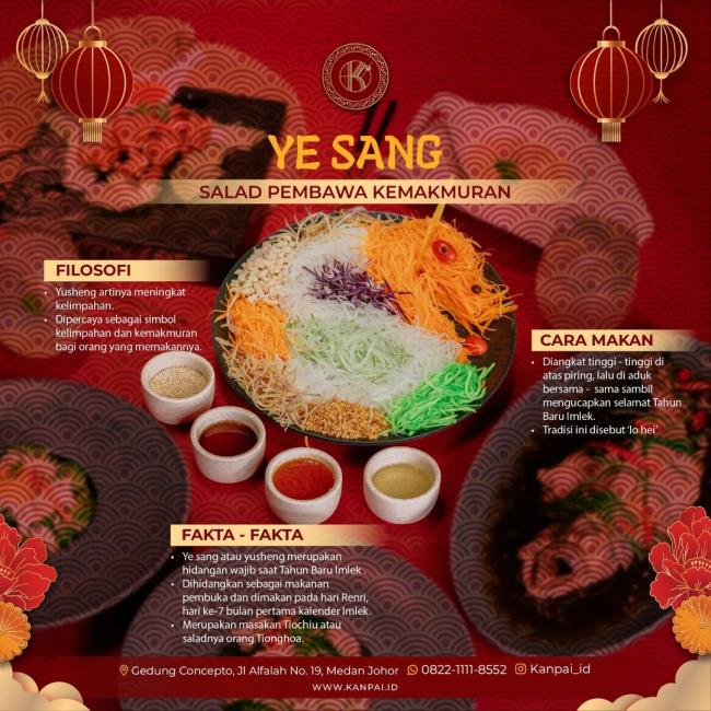 Kanpai.id - Promo Imlek di Medan: Hidangan Yee Sang di Restoran Kanpai Medan